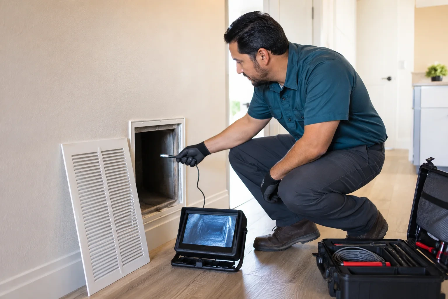 field — illustrative air duct care photography